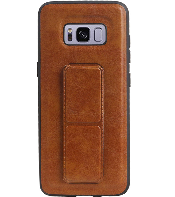 Grip Stand Hardcase Backcover for Samsung Galaxy S8 Brown