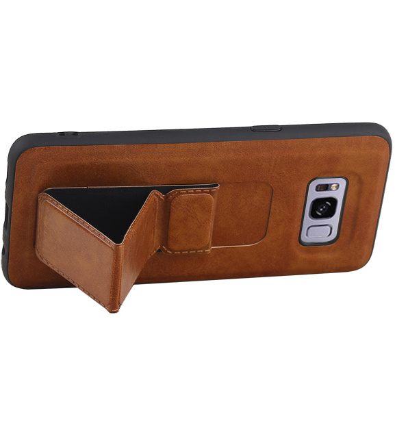 Grip Stand Hardcase Backcover für Samsung Galaxy S8 Brown