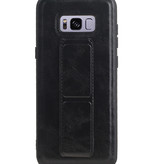 Grip Stand Hardcase Backcover für Samsung Galaxy S8 Plus Schwarz