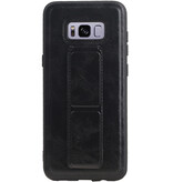 Grip Stand Hardcase Backcover für Samsung Galaxy S8 Plus Schwarz
