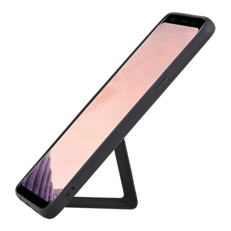 Grip Stand Hardcase Backcover voor Samsung Galaxy S8 Plus Zwart