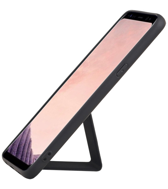 Grip Stand Hardcase Backcover für Samsung Galaxy S8 Plus Schwarz