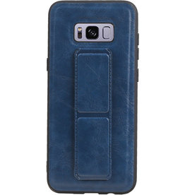 Grip Stand Hardcover Backcover pour Samsung Galaxy S8 Plus Bleu