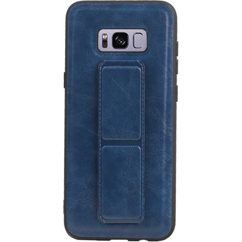 Grip Stand Hardcase Backcover voor Samsung Galaxy S8 Plus Blauw