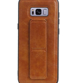 Grip Stand Hardcase Backcover for Samsung Galaxy S8 Plus Brown