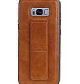 Grip Stand Hardcover Backcover pour Samsung Galaxy S8 Plus Brown