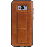 Grip Stand Hardcase Backcover voor Samsung Galaxy S8 Plus Bruin