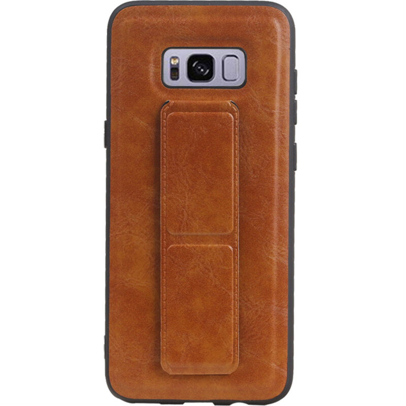 Grip Stand Hardcase Backcover for Samsung Galaxy S8 Plus Brown