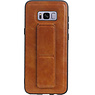 Grip Stand Hardcover Backcover pour Samsung Galaxy S8 Plus Brown