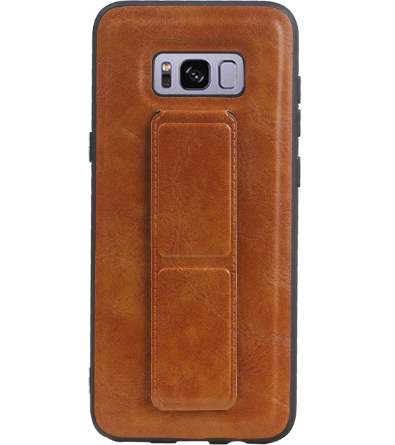 Grip Stand Hardcase Backcover voor Samsung Galaxy S8 Plus Bruin