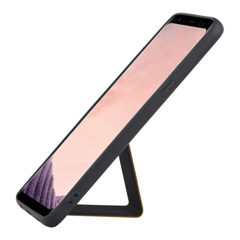 Grip Stand Hardcase Backcover for Samsung Galaxy S8 Plus Brown