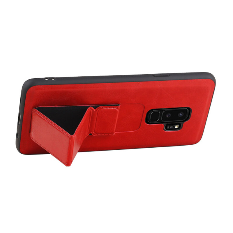 Grip Stand Hardcase Backcover voor Samsung Galaxy S9 Plus Rood