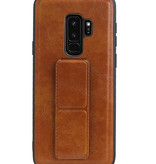 Grip Stand Hardcover Backcover pour Samsung Galaxy S9 Plus Brown