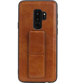 Grip Stand Hardcase Backcover voor Samsung Galaxy S9 Plus Bruin