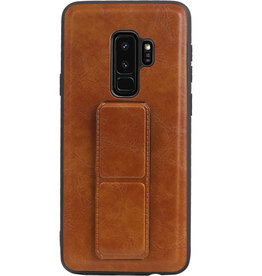 Grip Stand Hardcover Backcover pour Samsung Galaxy S9 Plus Brown