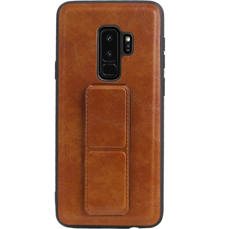 Grip Stand Hardcase Backcover voor Samsung Galaxy S9 Plus Bruin