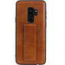 Grip Stand Hardcover Backcover pour Samsung Galaxy S9 Plus Brown