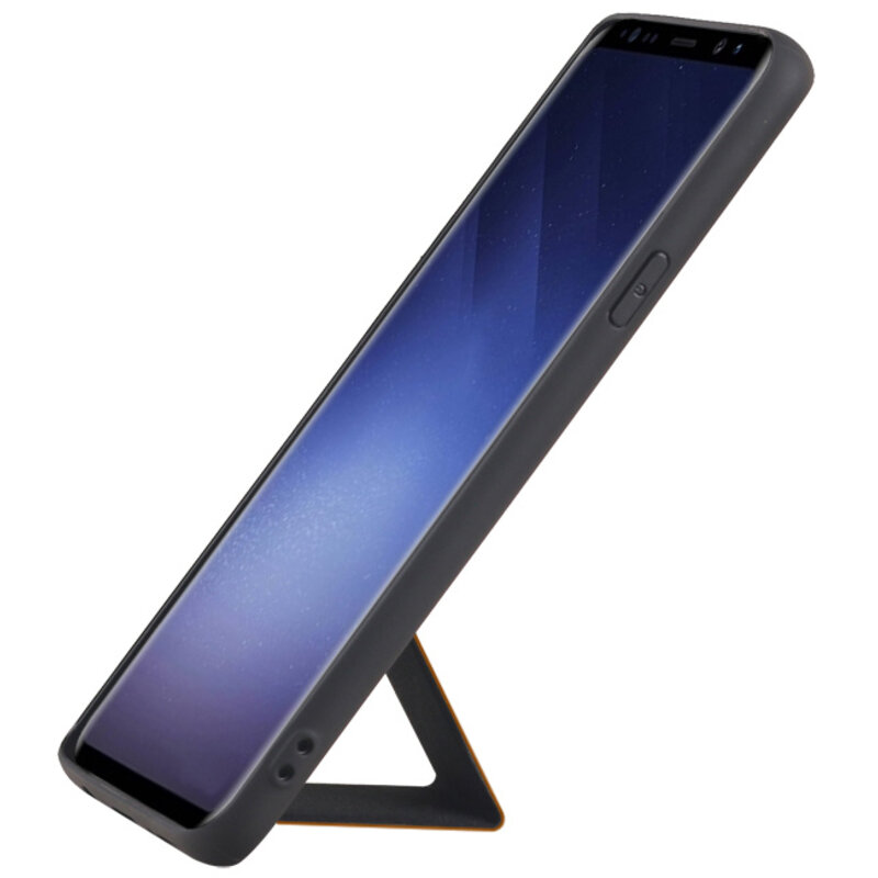 Grip Stand Hardcase Backcover for Samsung Galaxy S9 Plus Brown