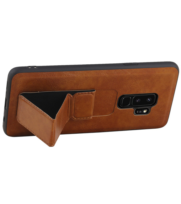 Grip Stand Hardcover Backcover pour Samsung Galaxy S9 Plus Brown