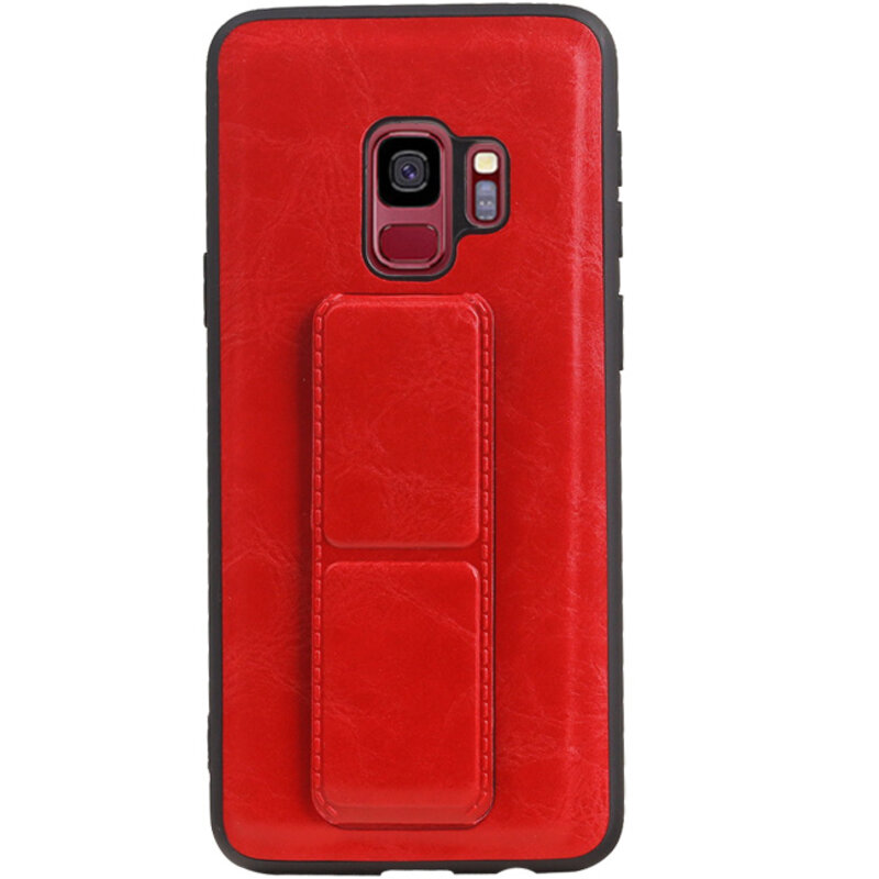 Grip Stand Hardcase Backcover voor Samsung Galaxy S9 Rood