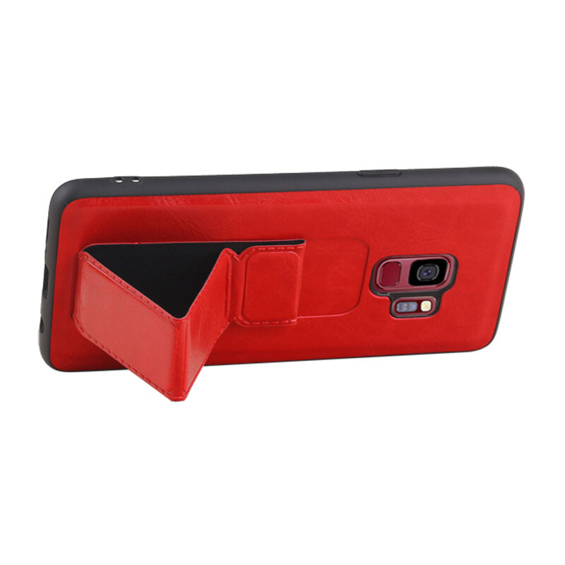 Grip Stand Hardcover Backcover pour Samsung Galaxy S9 Rouge