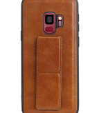 Grip Stand Hardcase Backcover für Samsung Galaxy S9 Brown