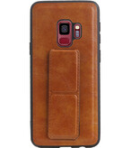 Grip Stand Hardcase Bagcover til Samsung Galaxy S9 Brown
