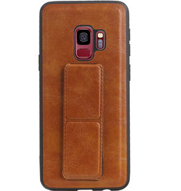 Grip Stand Hardcase Backcover für Samsung Galaxy S9 Brown