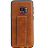 Grip Stand Hardcase Backcover for Samsung Galaxy S9 Brown