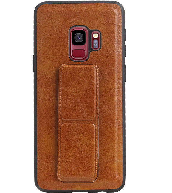 Grip Stand Hardcase Backcover for Samsung Galaxy S9 Brown