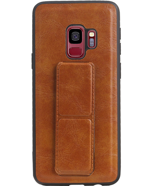 Grip Stand Hardcover Backcover pour Samsung Galaxy S9 Brown