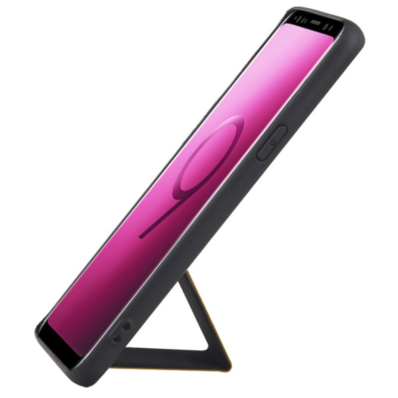Grip Stand Hardcase Backcover for Samsung Galaxy S9 Brown