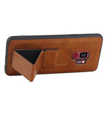 Grip Stand Hardcase Backcover voor Samsung Galaxy S9 Bruin