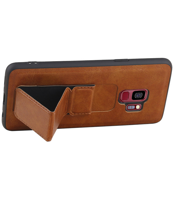 Grip Stand Hardcase Backcover für Samsung Galaxy S9 Brown