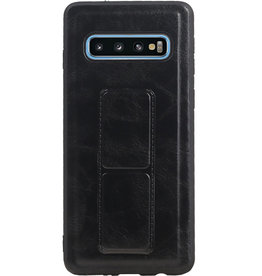 Grip Stand Hardcover Backcover pour Samsung Galaxy S10 Bleu