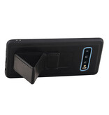 Grip Stand Hardcover Backcover pour Samsung Galaxy S10 Bleu