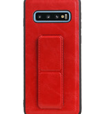 Grip Stand Hardcase Backcover für Samsung Galaxy S10 Red