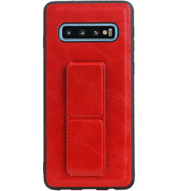 Grip Stand Back Cover rigido per Samsung Galaxy S10 Red