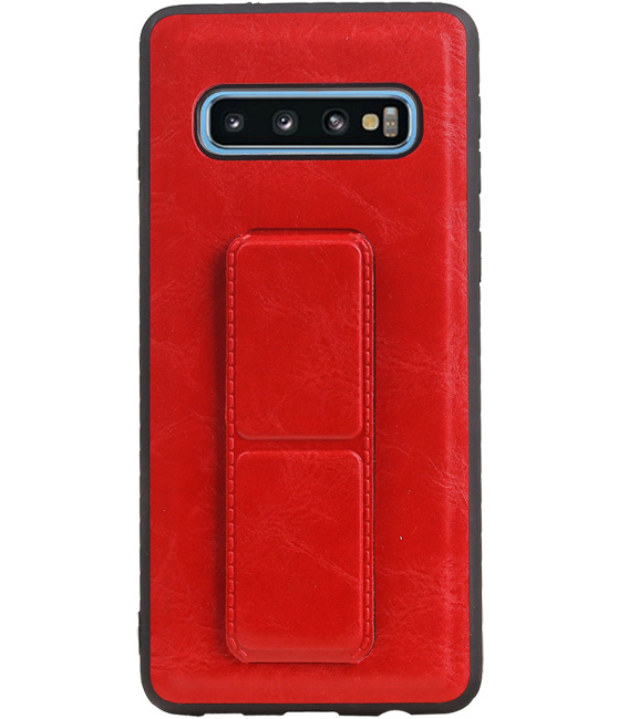Grip Stand Back Cover rigido per Samsung Galaxy S10 Red