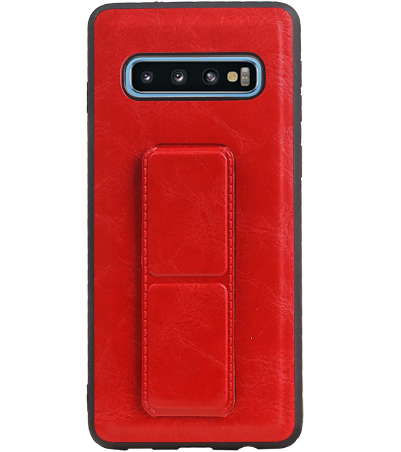 Grip Stand Hardcase Backcover for Samsung Galaxy S10 Red