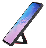 Grip Stand Hardcover Backcover pour Samsung Galaxy S10 Rouge