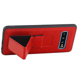 Grip Stand Hardcase Backcover voor Samsung Galaxy S10 Rood