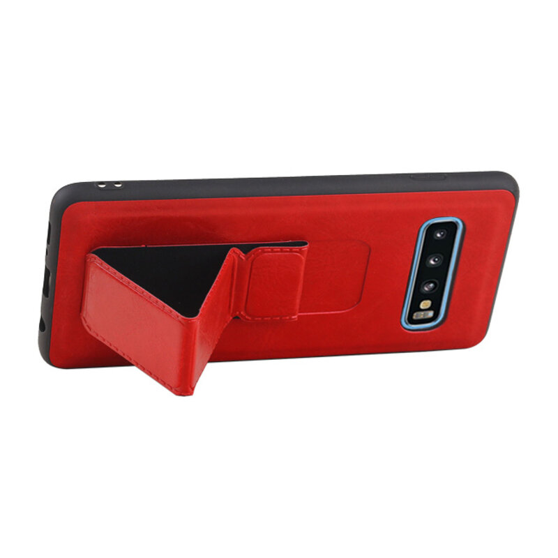 Grip Stand Hardcase Bagcover til Samsung Galaxy S10 Red