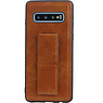 Grip Stand Hardcase Backcover für Samsung Galaxy S10 Brown