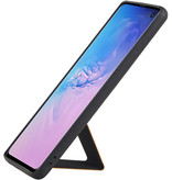 Grip Stand Hardcase Backcover voor Samsung Galaxy S10 Bruin