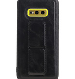 Grip Stand Hardcase Backcover für Samsung Galaxy S10E Schwarz