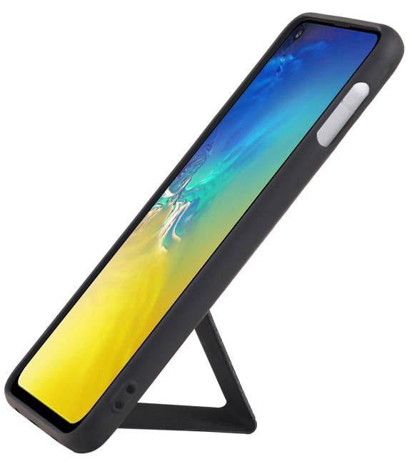 Grip Stand Hardcase Backcover voor Samsung Galaxy S10E Zwart