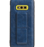 Grip Stand Hardcover Backcover pour Samsung Galaxy S10E Bleu