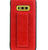 Grip Stand Hardcase Backcover voor Samsung Galaxy S10E Rood