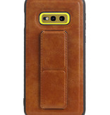 Grip Stand Hardcase Bagcover til Samsung Galaxy S10E Brown
